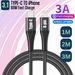 Hochleistungs-umsponnenes PD-Schnellladegerät-Kabel USB C zum iPhone-Kabel 14 13 12 11 X 8 7_voghion.com