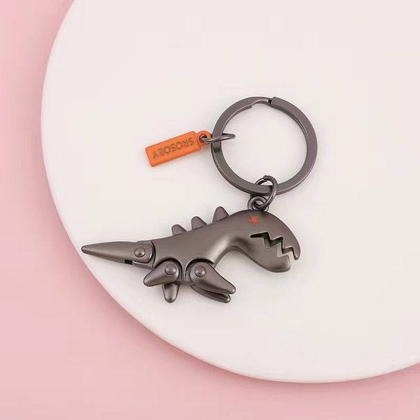 Kleiner Dinosaurier-Leder-Autoschlüssel-Schlüsselanhänger-Anhänger Damen-Schlüsselanhänger Kreativer High-End-Puppen-Hufeisenschnallen-Netz-Promi-Anhänger_voghion.com