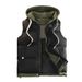 Youth Winter Hooded Vest – Thick Cotton Sleeveless Jacket, Fake Two-Piece Design (White/Black/Caramel/Brown/Red, L-5XL)_voghion.com