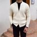 Men’s Double-Zip Knit Cardigan – Slim Fit Casual Sweater Jacket (M-3XL, 4 Colors, Breathable Polyester Blend, Wrinkle-Resistant, Korean Style)_voghion.com