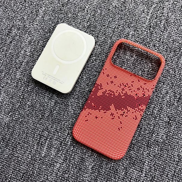 Custodia magnetica per telefono in Kevlar - Guscio rigido con texture in fibra di carbonio per modelli iPhone 17/Pro Max/16/15_voghion.com