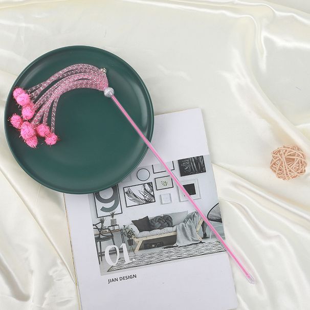 Fairy Style With Tassel And Pom-Pom Toy Interactive Durable Cat Teaser Wand Straight Hair_voghion.com