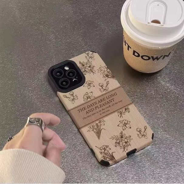 Skizze Floral Geeignet Für IPhone 15 Pro Max Fall 14 13 XR Nische 12 11 XS Neue Kreative_voghion.com