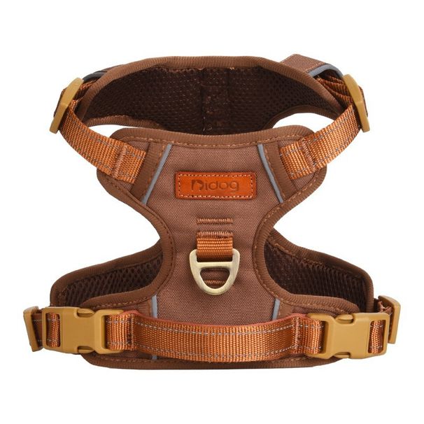 Pettorina per cani in pelle PU con strisce riflettenti antideflagranti, stile gilet_voghion.com