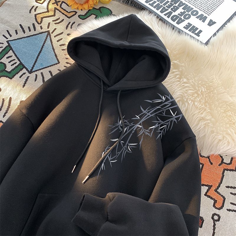 Autumn And Winter New Loose Jacket Men's Trendy Clothes Printed Hooded Sweatshirt_voghion.com