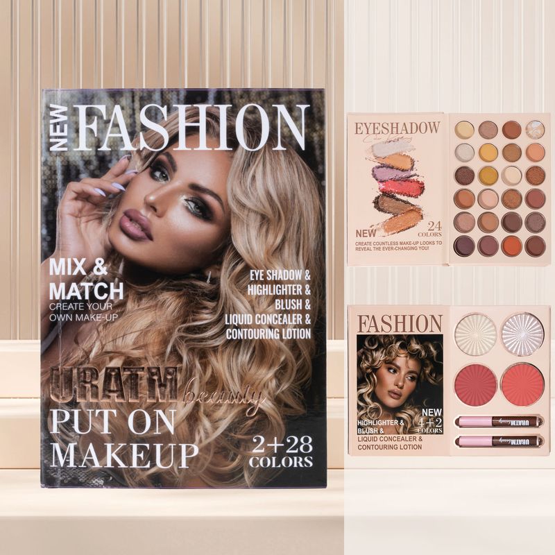 Make-up-Sets Hit 30 Farbbuch 2-seitige Lidschattenpalette Mattes Perlglanz-Rouge Hochglanz-Lipgloss All-in-One-Make-up_voghion.com