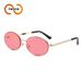 Two Circles Retro Oval Sunglasses - Hong Kong Style Small Metal Frame For Women (Model T1371)_voghion.com