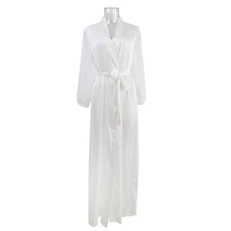 Women's Sleepwears Pajama satin robe lace and long robe loungewear_voghion.com