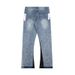 Jeans dritti a gamba larga con cuciture High Street, effetto retrò rovinato, schizzi di inchiostro_voghion.com