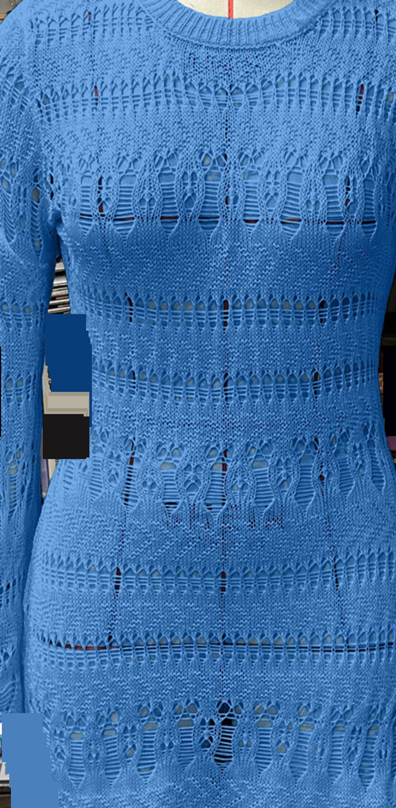 ​​"Women's Sexy Hollow Mesh Beach Cover Up Shirt - Long Sleeve Sun Protection Bikini Outerwear, Sheer Resort Wear For Seaside Holidays"​​_voghion.com