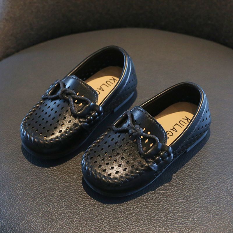 Kid's Clothing children's casual toe shoes hollow breathable boy's small leather shoes children's slip-on hole shoes children's shoes_voghion.com