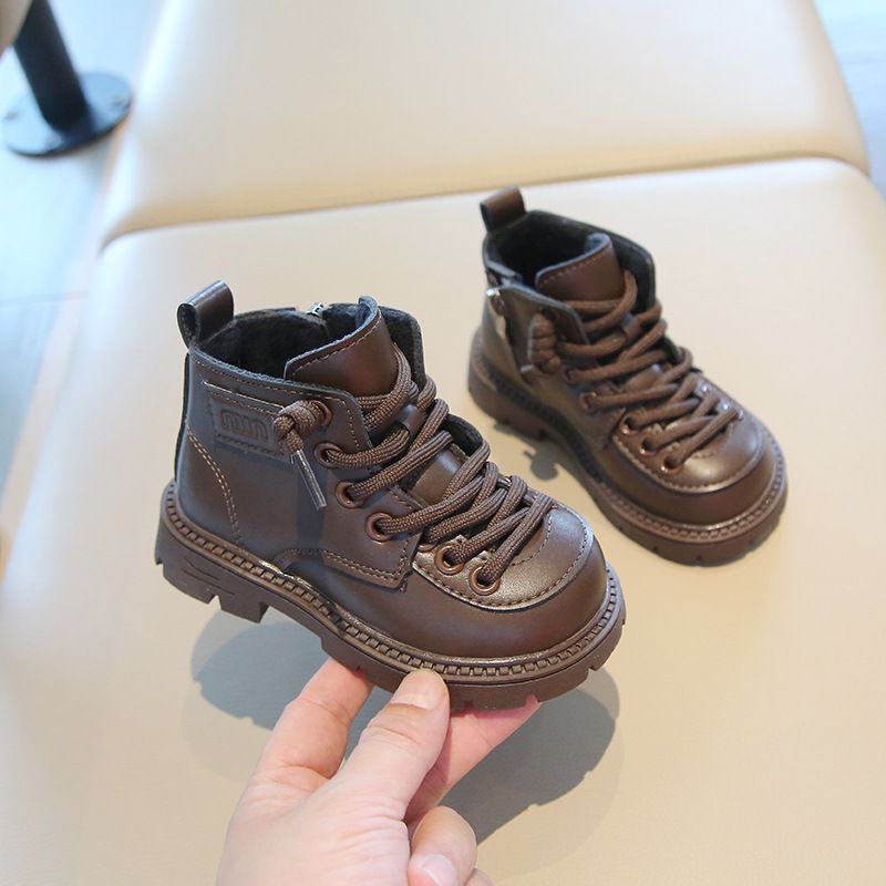 Er Mian 2024 Automne Hiver Nouveau Produit Chaussures En Cuir Pour Enfants Mode Hommes Et Femmes Confortables Martin Short_voghion.com