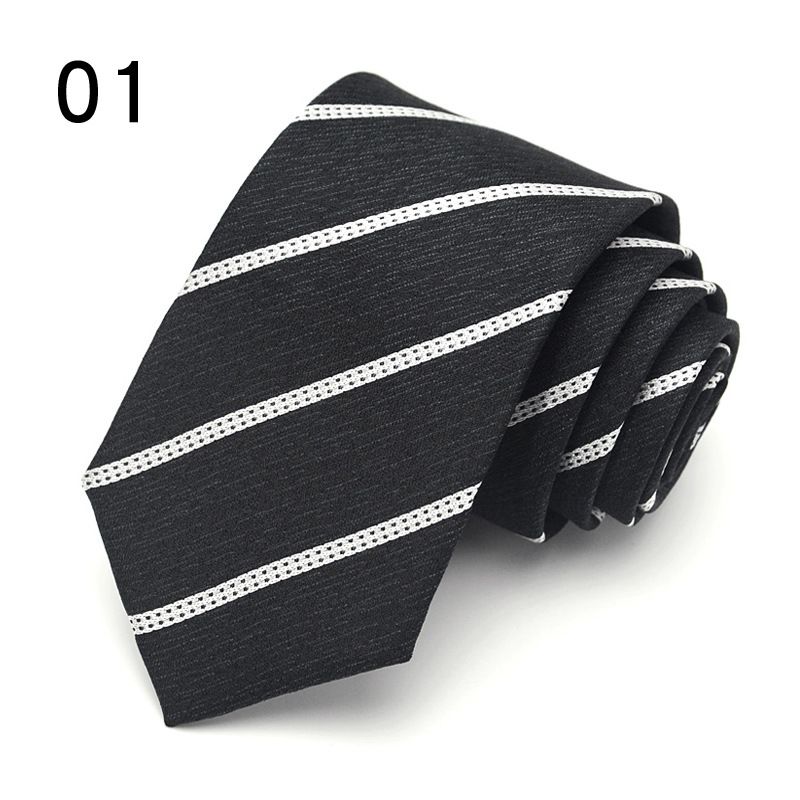 Traje formal para trabajo comercial, entrevista de trabajo, ventas y personal de ventas, corbata, serie a rayas para hombre, edición amplia 7CM_voghion.com