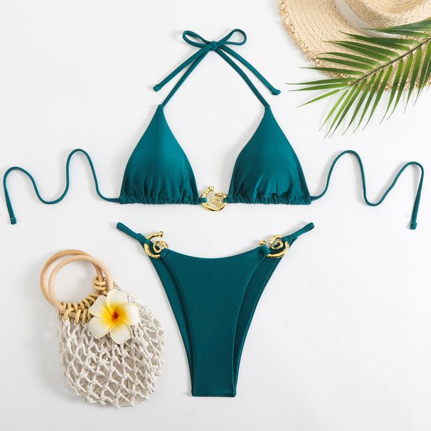 Damenbekleidung Neuer zweiteiliger einfarbiger Bikini_voghion.com