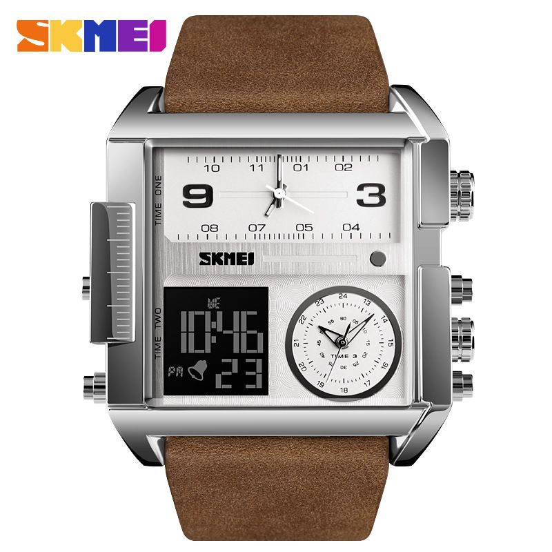 SKMEI southeast Asia square dial men's watches business electronic watches multifunctional belt waterproof sports men's watches_voghion.com