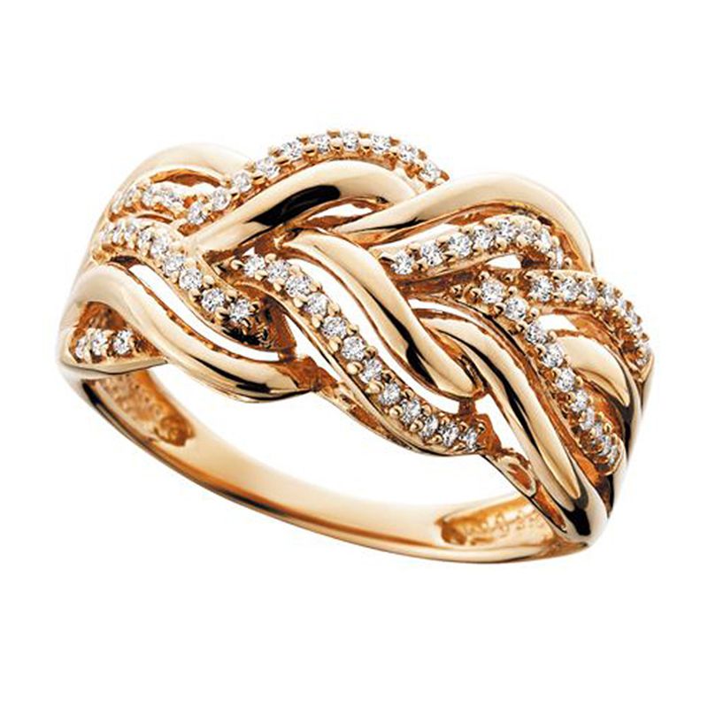 Cao Shi meerlaagse kronkelende ring creatieve holle metalen geometrische gefrituurde deeg twist mannelijke en vrouwelijke ring_voghion.com