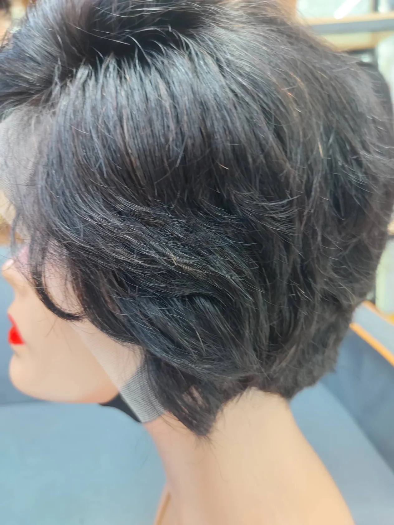 13x4 Lace Front Pixie Cut perruque en gros perruques courtes cheveux humains Bob perruque avec Bang pour les femmes noires_voghion.com