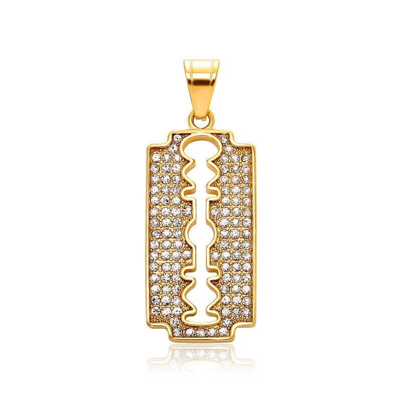 Collier pendentif style hip-hop en acier inoxydable pour hommes et femmes, accessoires rétro tendance, diffusion en direct_voghion.com