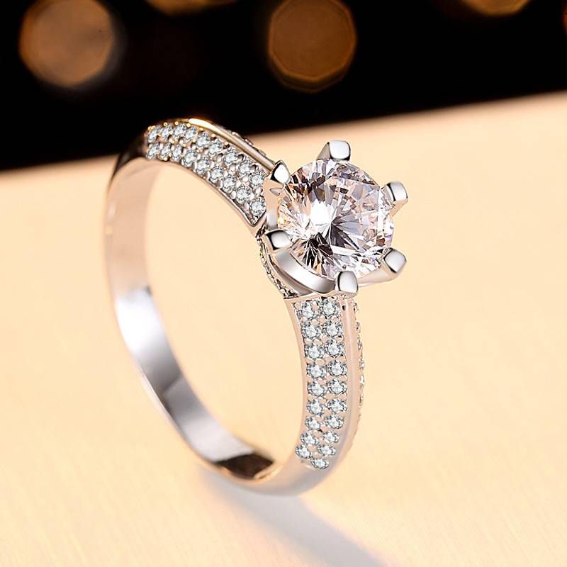 Sterling Silber Ring, Klassischer High End Half Country Moissanit Diamant Ring, Silber Schmuck Ring Fassung_voghion.com