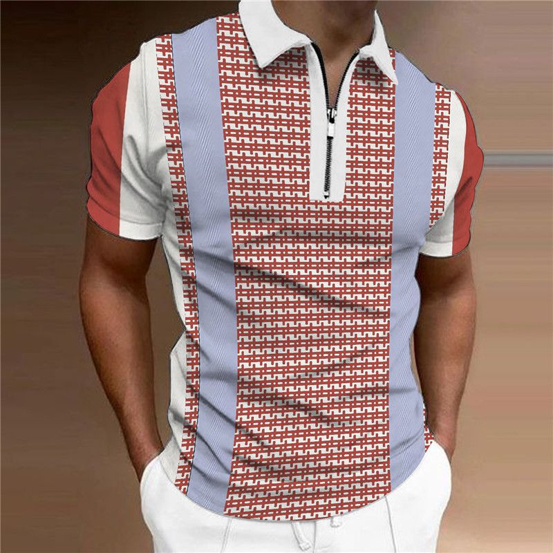 Herren Poloshirt Sommer Casual Top Herren Hals Kurzarm T-Shirt_voghion.com