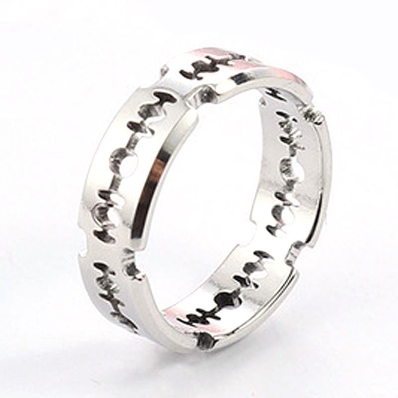 Men's Stainless Steel Blade Ring – Titanium Steel Hip Hop Jewelry, European & American Style Cutting Edge Design_voghion.com