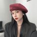 Autumn Winter New Versatile Beret Hat For Women, Face-Shaping, Small Face Effect, Korean Style, Simple Suede Design,_voghion.com