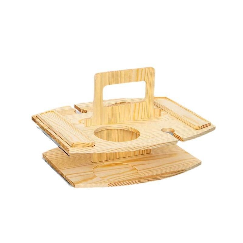 Modern Wooden Serving Tray With Handles – Multi-Layer Snack & Drink Holder For Home, Picnic, Party – Lightweight & Portable_voghion.com