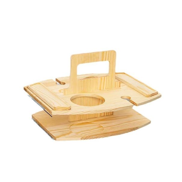 Modern Wooden Serving Tray With Handles – Multi-Layer Snack & Drink Holder For Home, Picnic, Party – Lightweight & Portable_voghion.com