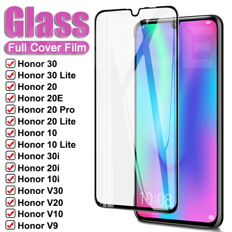 9D Volledige Beschermende Glas Voor Huawei Honor 30 20 Lite V30 V20 V10 Gehard Glas Honor 10 9 Lite 20E 30i 20i 10i Screen Protector_voghion.com