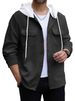 Herbst und Winter Herren Casual Sports Farblich passende Kapuzenpullover Knopf Jacquard Taschenjacke_voghion.com