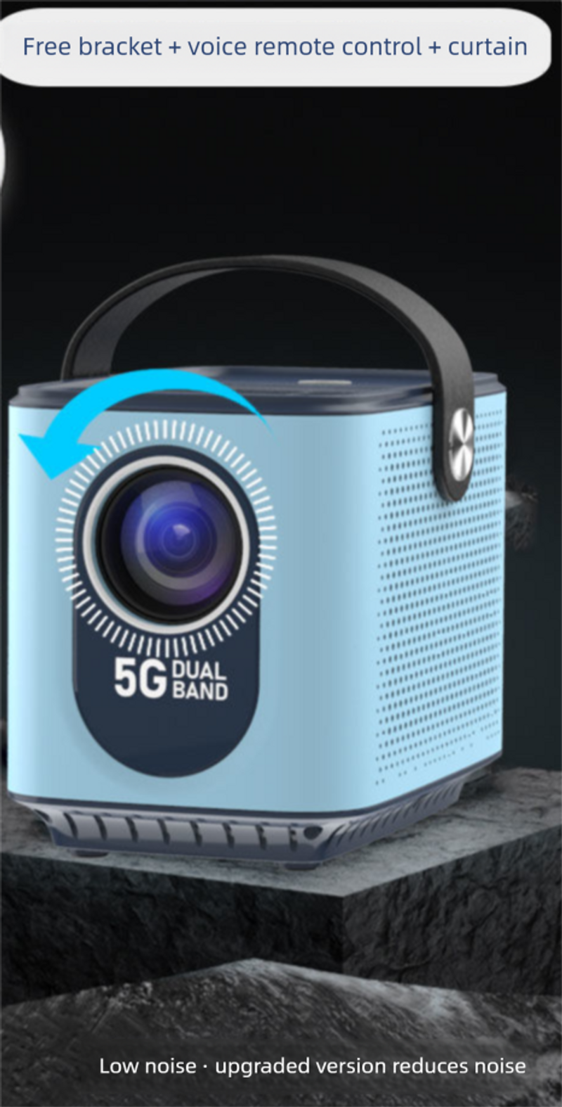 New LED Ultra-Clear Projector For Home Bedroom, Mobile Screen Casting, 5G All-in-One Machine, Wall Projection, Small_voghion.com