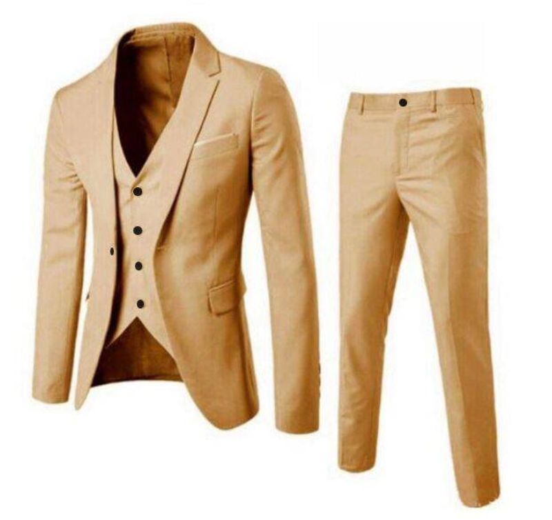 Men's Clothing Suit Three-piece Suit Korean Style Fashion Business Professional Formal Suit Groom Wedding Dress British Casual Suit_voghion.com