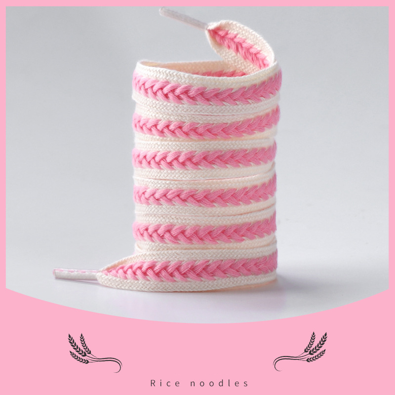 Shoe Accessories wheat ear shoelaces braid rope white shoes control marshmallow color shoelaces waist belt_voghion.com