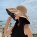 Sunscreen Hat, Women's Summer Straw Hat, UV Protection, Face Shading, Sun Hat, Fisherman's Hat, Black Rubber Big Brim_voghion.com