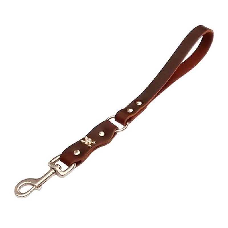 41cm Long Leather Dog Leash Pet Tow Rope Chain_voghion.com