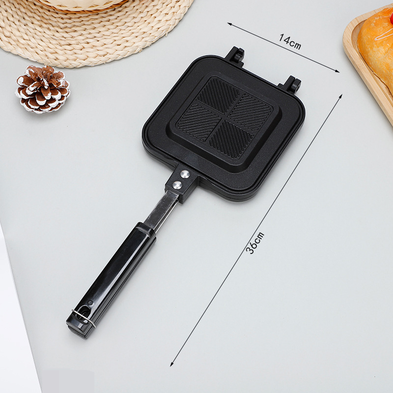 Sartén antiadherente de doble cara para sándwich, de gas, para el hogar, práctica máquina multifunción para desayuno, molde para tostadas de huevo frito_voghion.com