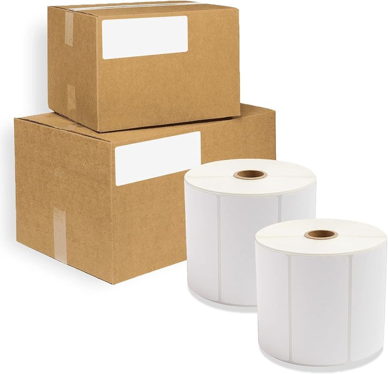 11440 Pack of White Thermal Transfer Labels 4" x 2" Perforated Thermal Shipping Label (XL) with 1" Core. Self-Adhesive Rolls. Mailing Postage. Printin_voghion.com