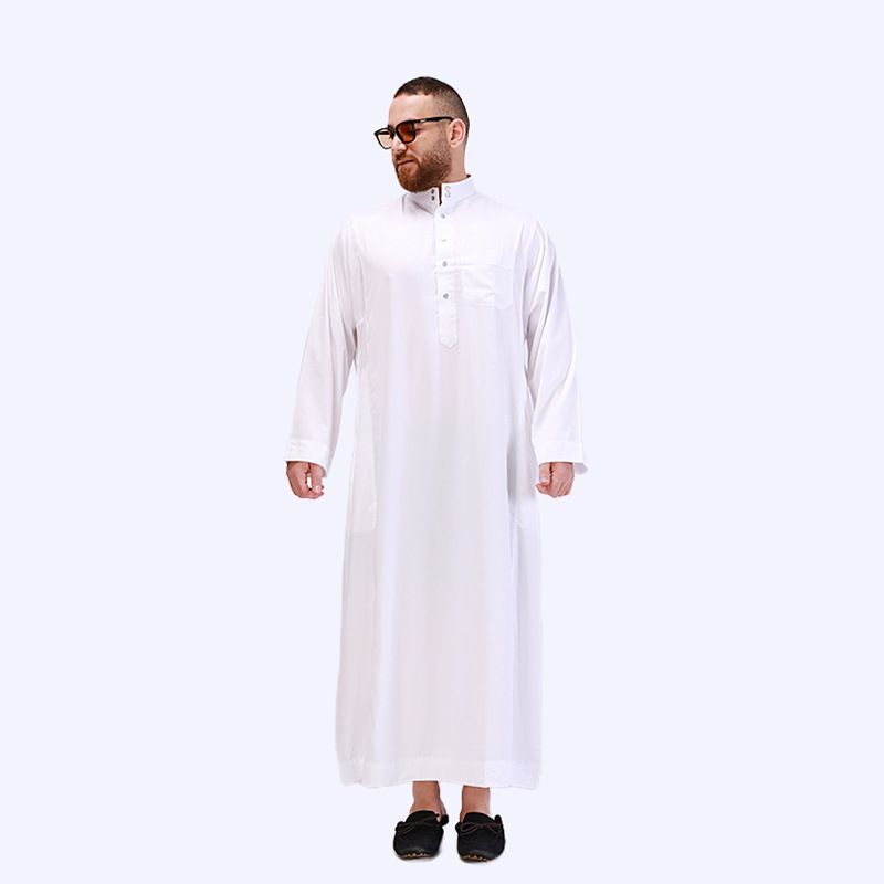 Men's moslem New white robe fashion menswear Muslim robe Disdash wholesale_voghion.com