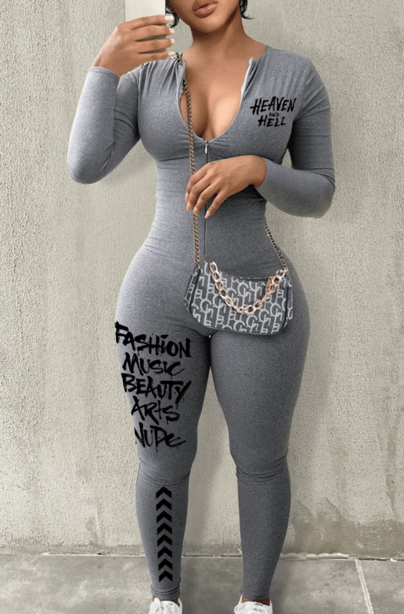 Dammenmode Langärmhosen Damen Jumpsuit_voghion.com
