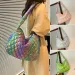 Fashion Laser Multi-color Diamond Pattern Shoulder Cotton Pad Handbag Messenger Bag 240827_voghion.com