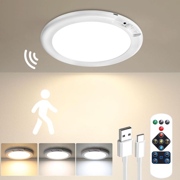 Magnetic Ceiling Light, Motion Sensor & Remote Control Light, IP54 Waterproof, 8000mAh 60-Day, EU Warehouse_voghion.com