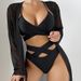Vêtements pour femmes, maillot de bain bikini de plage, maillot de bain trois pièces, taille haute, source chaude, femme_voghion.com