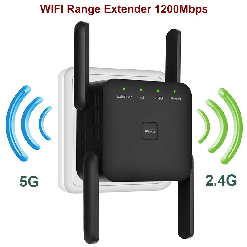 Amplificatore Wi-Fi wireless a lungo raggio da 5 GHz, adattatore AC1200, amplificatore Wi-Fi da 1200 Mbps, segnale Wi-Fi 802.11N_voghion.com