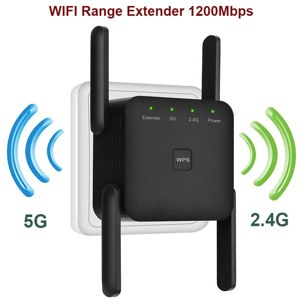 Amplificatore Wi-Fi wireless a lungo raggio da 5 GHz, adattatore AC1200, amplificatore Wi-Fi da 1200 Mbps, segnale Wi-Fi 802.11N_voghion.com