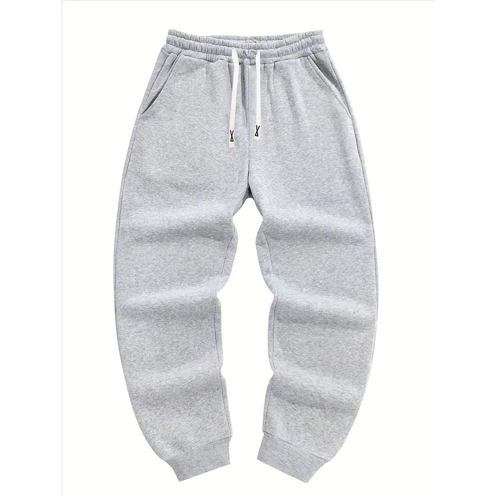 Spodnie dresowe męskie High Street Casual, jednokolorowe, młodzieżowe, sportowe, długie, ze ściągaczem_voghion.com