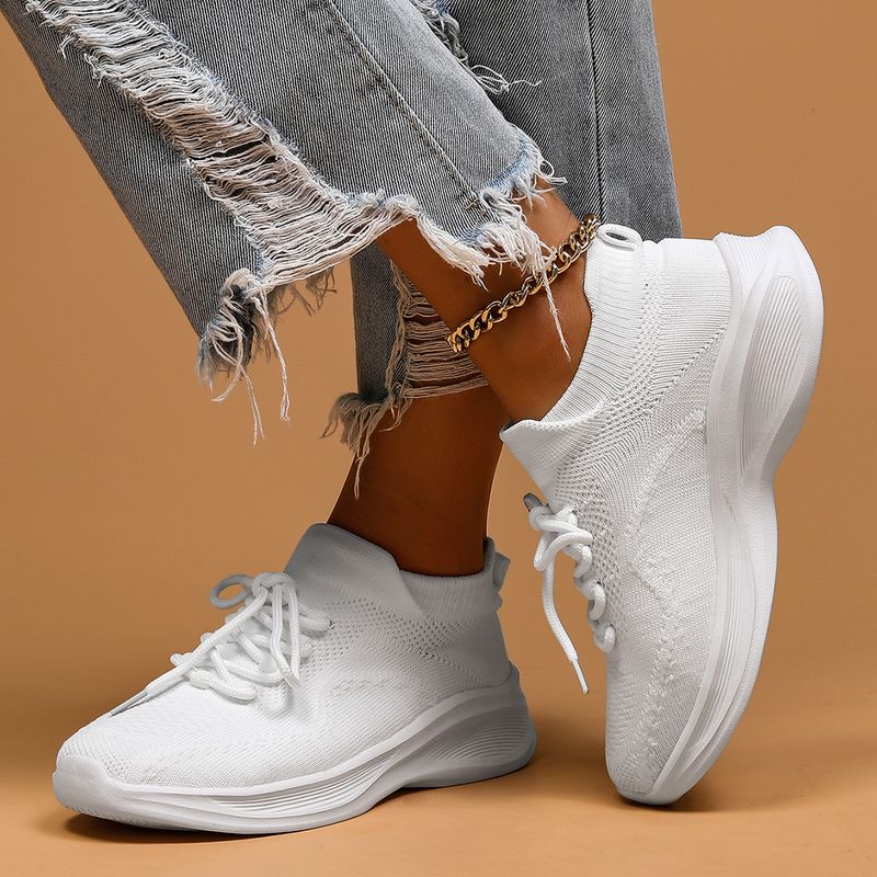 Baskets chaussettes respirantes grande taille pour femmes, chaussures décontractées à enfiler_voghion.com