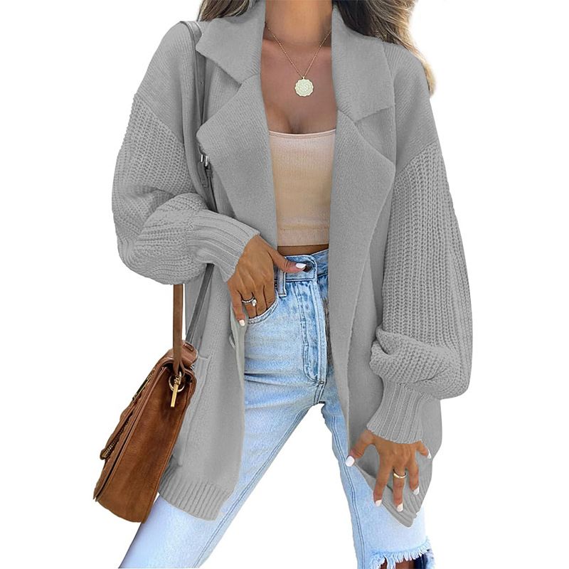 Women's Clothing sweater cardigan solid color suit _voghion.com
