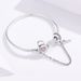 Bracciale base con chiave a cuore, bracciale in argento sterling 925 per donna, compatibile con la maggior parte delle perline con ciondolo_voghion.com