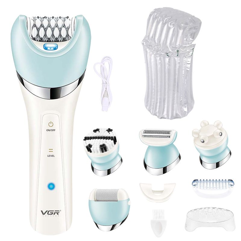 5in1 Electric Women Epilator Female Shaver Leg Body Hair Removal Lip Chin Depilatory Lady Bikini Trimmer Facial Hair Remover YCDC_voghion.com