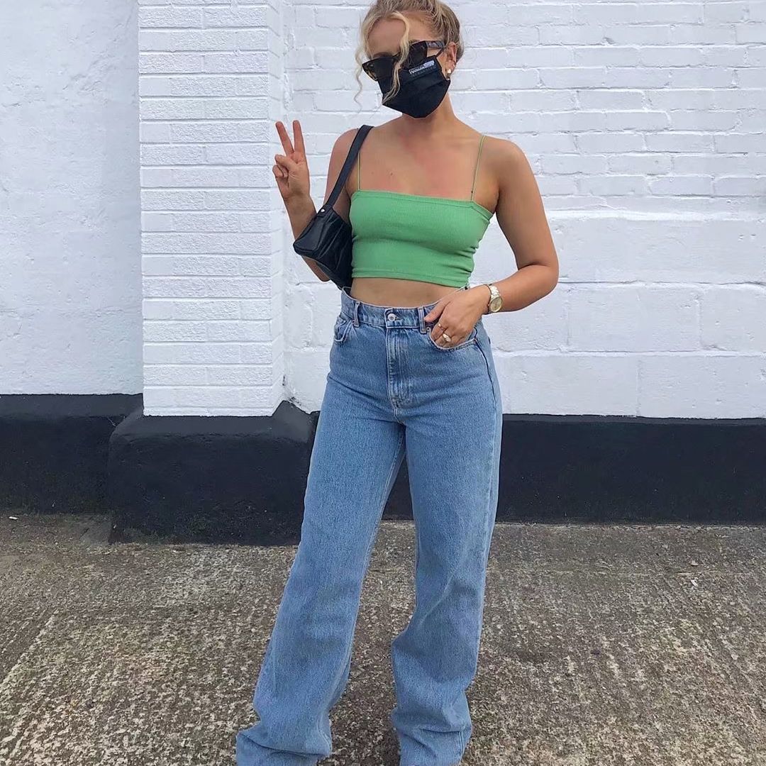 Dámské oblečení Street style džíny s vysokým pasem jaro a podzim nové ležérní široké kalhoty s raw edge mopping kalhoty pro ženy_voghion.com